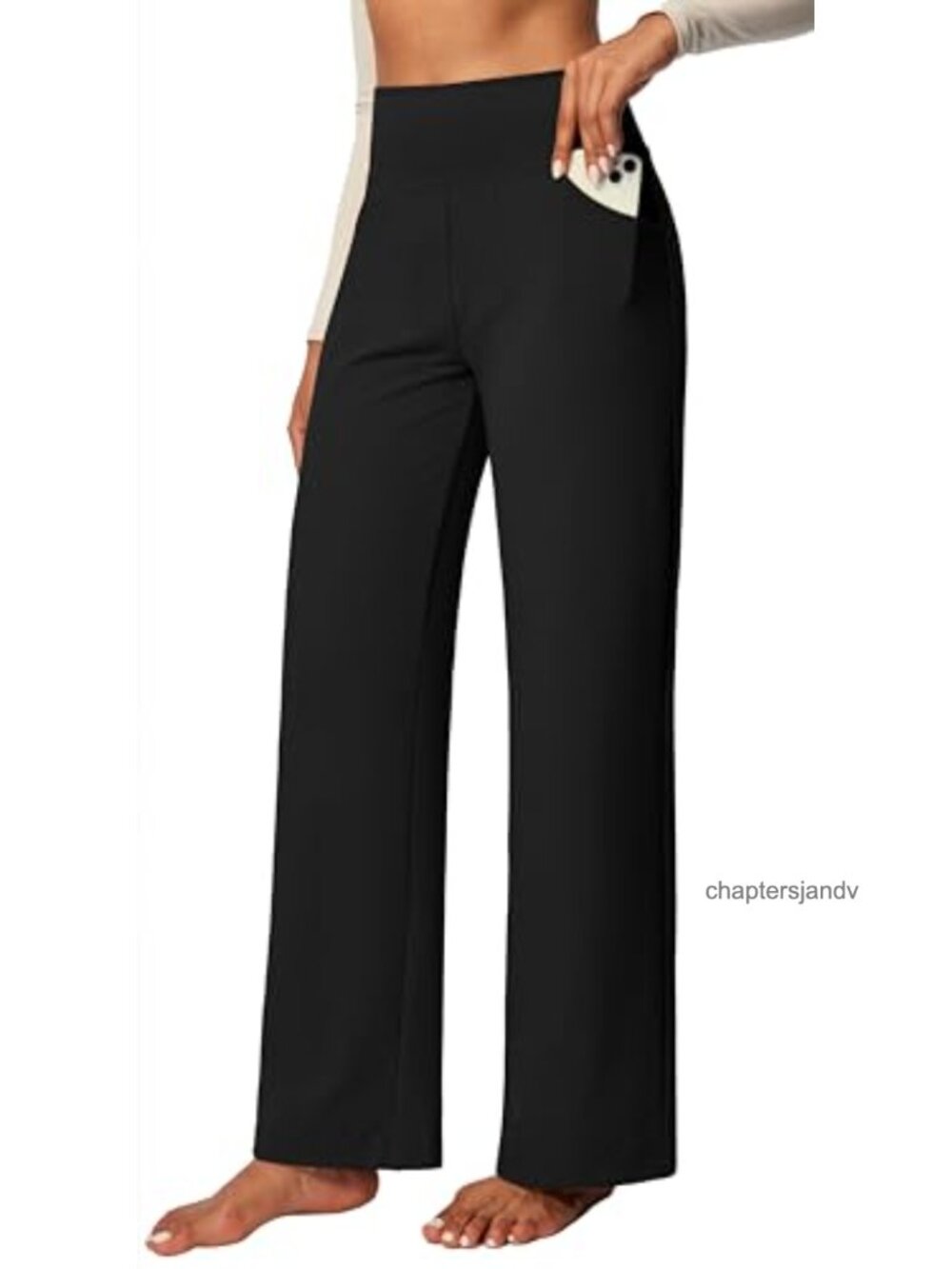 Wide Leg Yoga Pants with Pockets High Waist Stretch Dress Pants